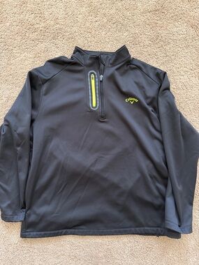 Callaway Black Quarter-Zip Pullover with Yellow Accents